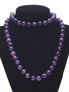 30-inch Polished Amethyst Necklace